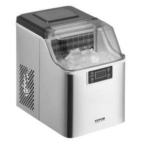 VEVOR Countertop Ice Maker, 24 Cubes Ready in 15 Mins, 45lbs in 24Hrs, Self-Cleaning Portable Ice Maker with Ice Scoop and Basket