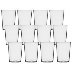 Arabella Drinking Glass, 16 oz Clear Tumbler, Set of 12