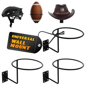 3Pcs Wall Hat Holder Helmet Stand Black Metal Baseball Hat Organizer Hat Rack Helmet Holder Wall Mount Closet Storage Wig Stand Home Organization