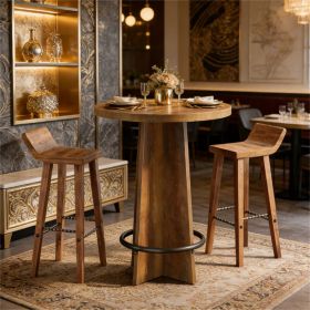 Wooden tavern bar table, coffee table, small side table with storage drawers, coffee table