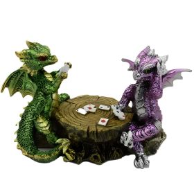 6.5"W Dragons Playing Chess Figurine Home Decor Gift