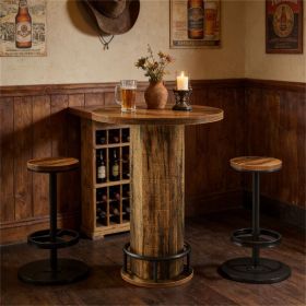 A small bar set with 2 bar stools, cocktail table with bar changing chairs, circular small bar table, perfect for busy family bars
