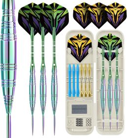 Darts Metal Tip Set, 3 Pack Steel Tip Darts Set Available in, Professional Dart for Dartboard with Aluminum Shafts, Nonslip Iron Barrels