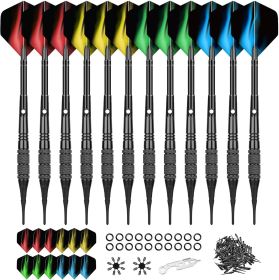 Soft Darts,12 Pack Soft Tip Darts for Electronic Dart Board with Aluminum Shafts, Plastic Tip Darts for Home&League Use