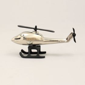 Aluminum Airplane Decorative Sculpture-Home Decor Statue-Accent Figurine Helicopter-10X3.25X5"