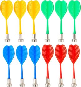 12Pcs Magnetic Darts Accessories for Magnet Dart Board,4 Colorful Safe Plastic Darts Replacement Dart,for Kids Adults Target Game Toys