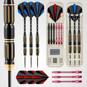 Darts Metal Tip Set, 3 Pack Steel Tip Darts Set, Professional Dart for Dartboard with Aluminum Shafts, Brass Barrels, Extra Flights, O-Rings