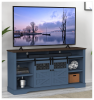 Farmhouse TV Stand with Sliding Barn Door & Drawer, 75" Rustic Entertainment Center for TVs up to 75", Buffet Storage Cabinet for Living Room