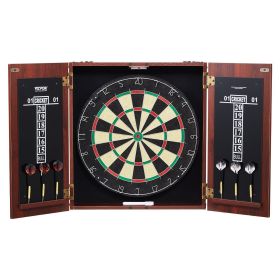 VEVOR Dartboard and Cabinet Set, Ready-to-Play Bundle Official Size Dartboard Cabinet, Steel Tip Dart Hideaway Cabinet, Features Easy Assembly
