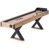 Shuffleboard Table, 9 ft Shuffleboard for Family Game Rooms, 2 in 1 Shuffleboard and Bowling Combo Game Set, with Scratch-Resistant Playfield, Legs