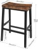 Bar Stools, Set of 2 Bar Chairs, 23.6 Inch Saddle Stools, Kitchen Counter Seat with Footrests, Industrial Barstools for Dining Room, Kitchen, Counter