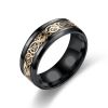 Men's Vintage Stainless Steel Dragon Patch Striped Patch Ring For Boyfriend Girlfriend Son Daughter Gifts