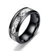 Men's Vintage Stainless Steel Dragon Patch Striped Patch Ring For Boyfriend Girlfriend Son Daughter Gifts