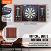 VEVOR Dartboard and Cabinet Set, Ready-to-Play Bundle Official Size Dartboard Cabinet, Steel Tip Dart Hideaway Cabinet, Features LED Light