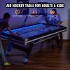Air-Powered Hockey Table, 89" Indoor Hockey Table for Kids and Adults, LED Sports Hockey Game with 2 Pucks, 2 Pushers, and Electronic Score System