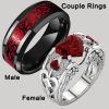Fashion Couples Rings Engagement Ring Women Wedding Heart Ring Stainless Steel Rings For Men