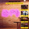 Let's Party Neon Sign, 23"X10" Neon Sign for Wall Decor, Adjustable Brightness Pink Neon Light Sign with Remote Control and Power Adapter