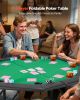Foldable Poker Table, 8 Player 48 in Folding Casino Leisure Table with Padded Rails & Cup Holders