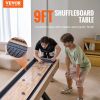 Shuffleboard Table, 9 ft Shuffleboard for Family Game Rooms, 2 in 1 Shuffleboard and Bowling Combo Game Set, with Scratch-Resistant Playfield, Legs