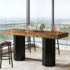 Home Bar Table, Counter Height Pub Table with Sturdy Base