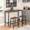 Bar Stools, Set of 2 Bar Chairs, 23.6 Inch Saddle Stools, Kitchen Counter Seat with Footrests, Industrial Barstools for Dining Room, Kitchen, Counter