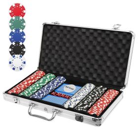 11.5g Poker Chip Set for Texas Holdem with Aluminum Case Clay Poker Chips Set (size: 300pcs)